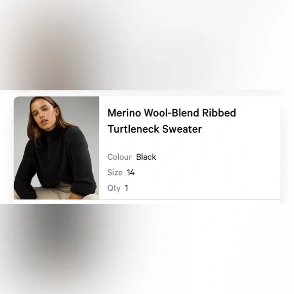Lululemon Black merino wool blend Turtleneck Sweater - Picture 6 of 6